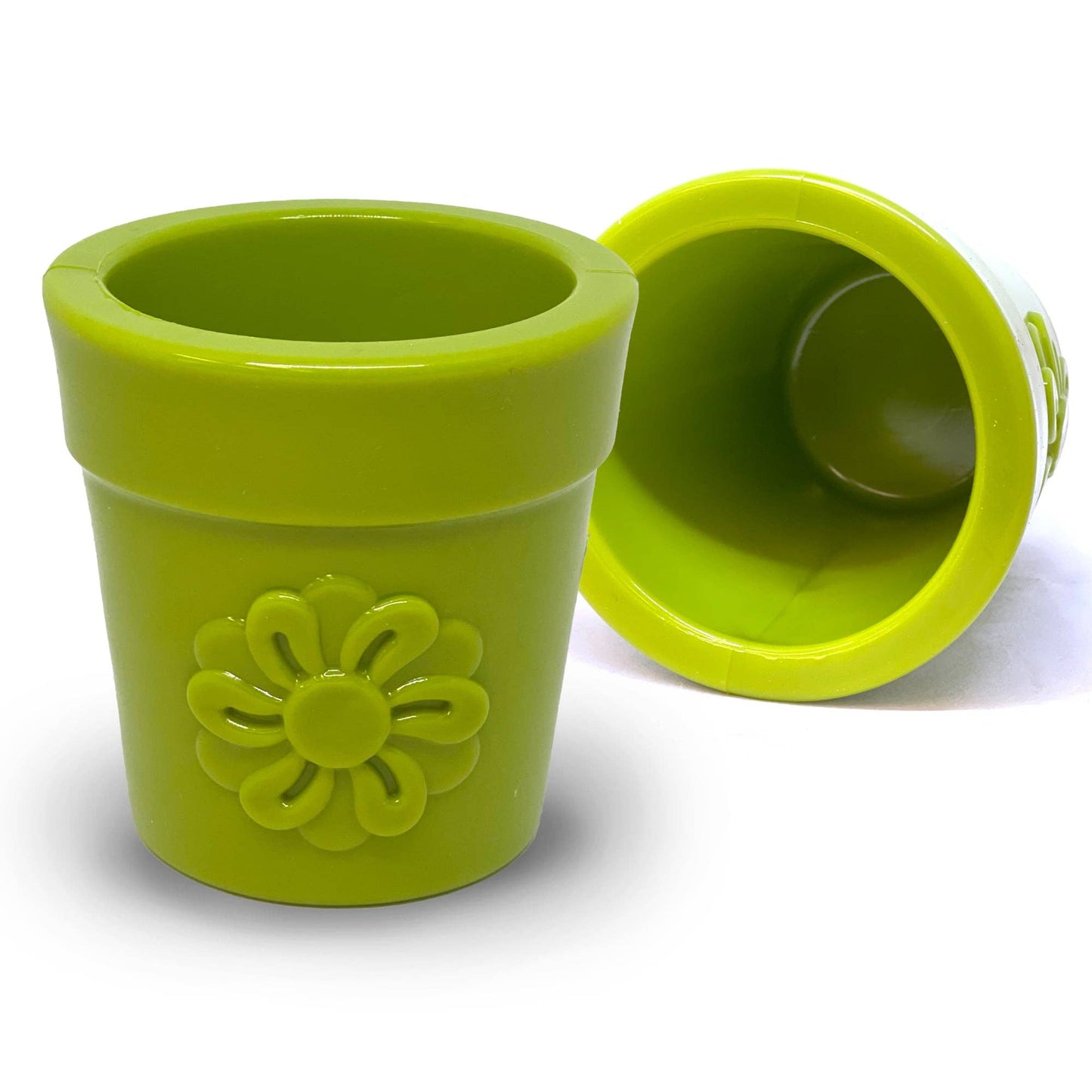 Flower Pot Durable Rubber Treat Dispenser & Enrichment