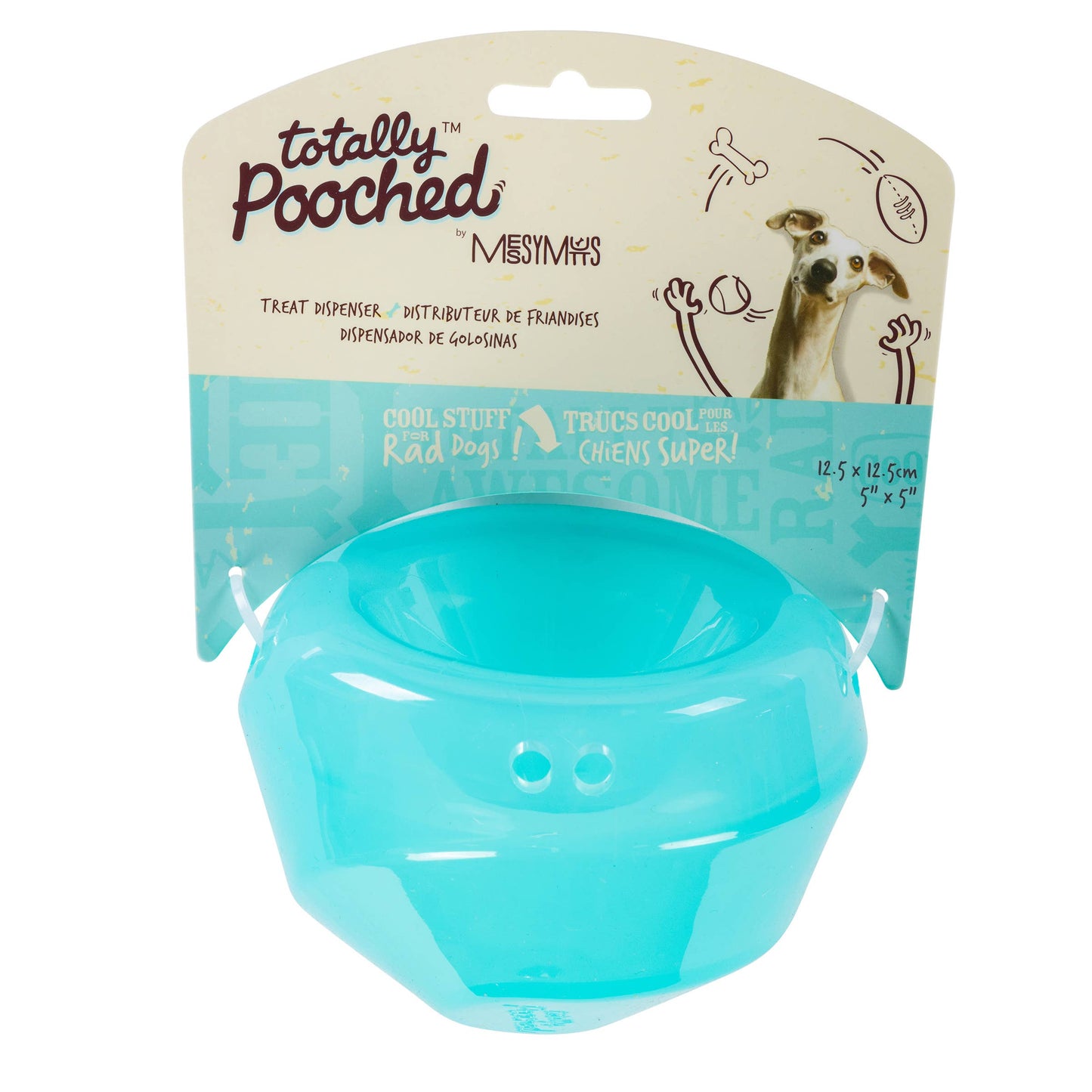 Totally Pooched Stuff'n Wobble Ball Teal 5" x 3.5"