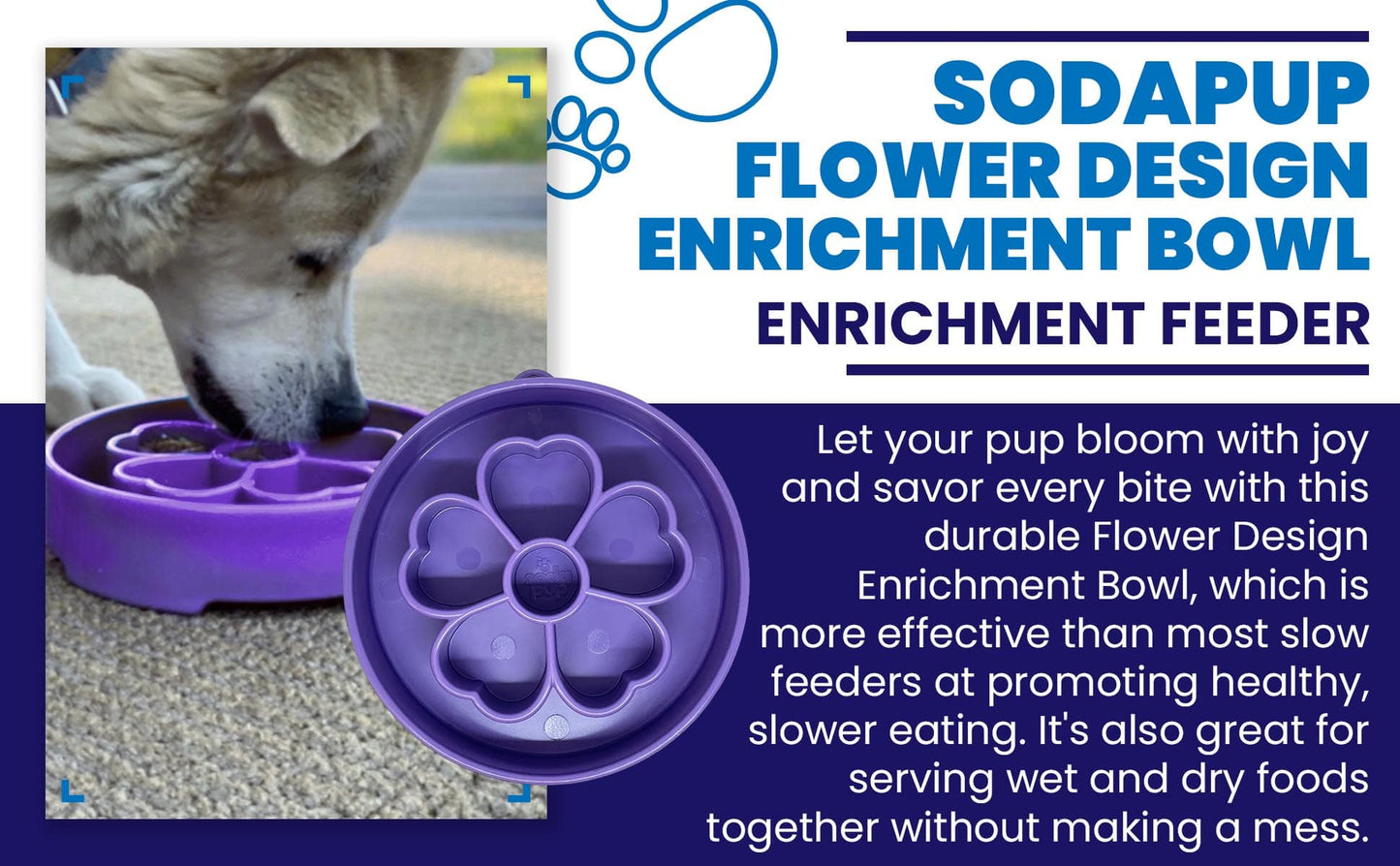 Flower Design eBowl Enrichment Slow Feeder Bowl for Dogs